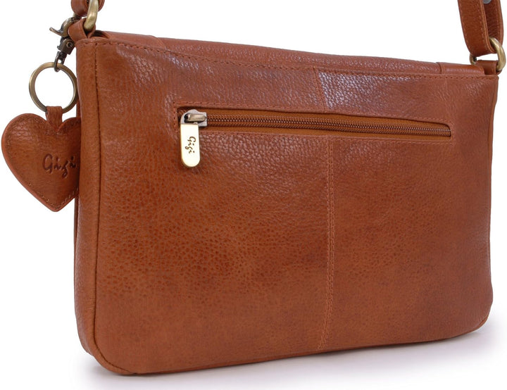 Gigi - Leder - Damenhandtasche/Umhängetasche - GIOVANNA 8948" Hellbraun, Hellbraun