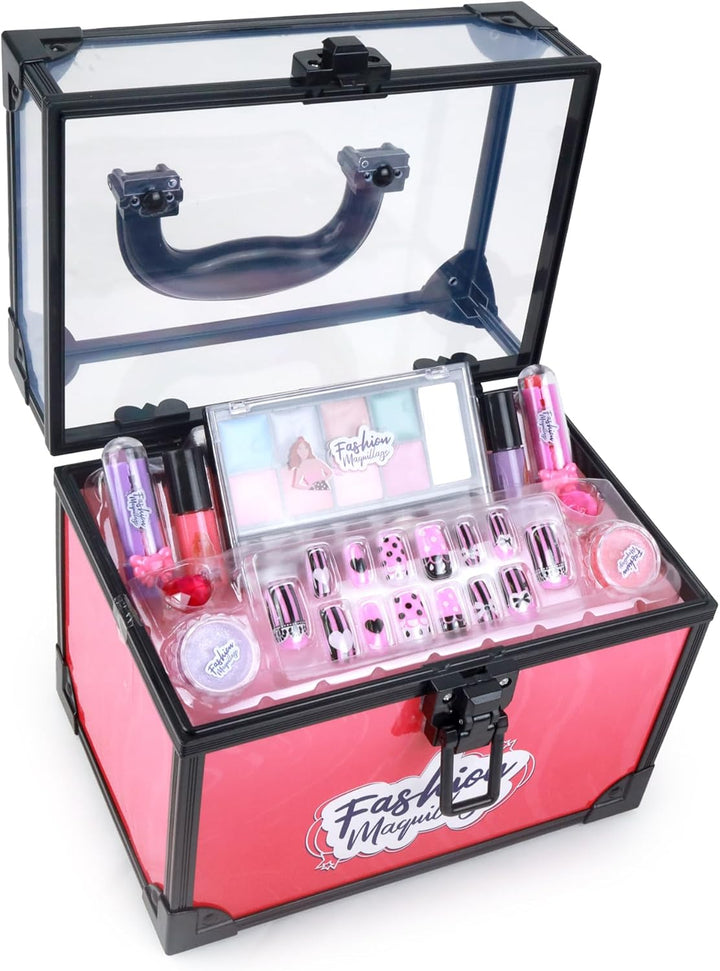 Beauty-Koffer - Make-up - 258009 - Rosa - Kunststoff - Spiel für Kinder - Nägel - Schönheit - Empfin