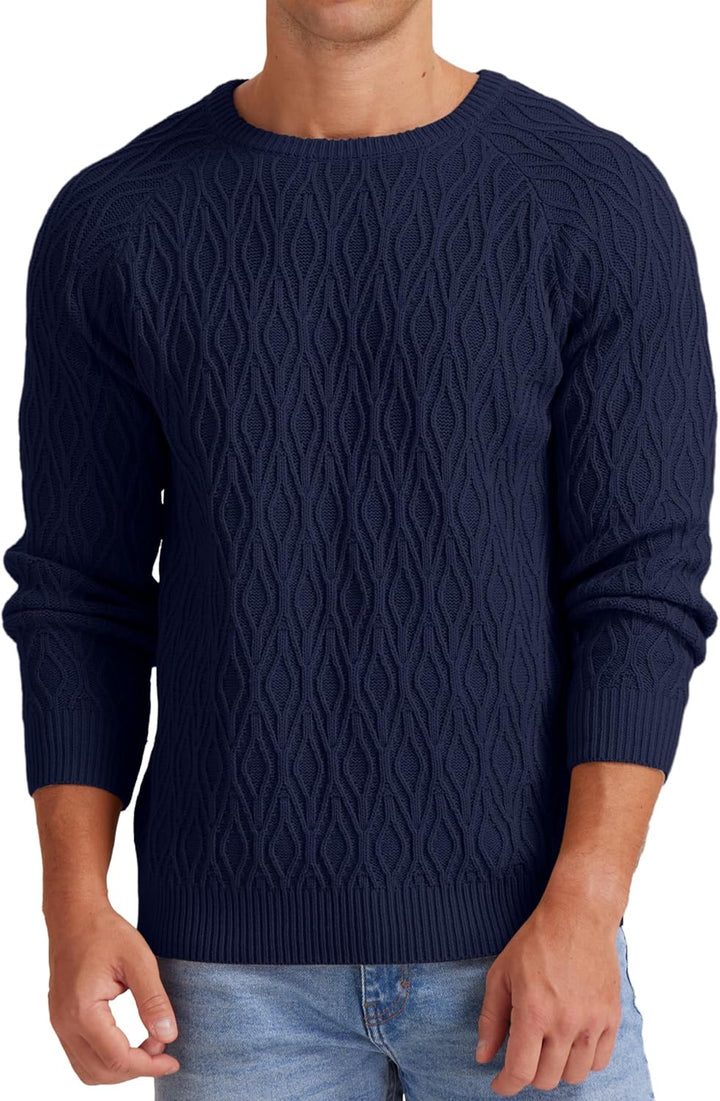 Sailwind Herren Strickpullover Zopfstrick Rundhalsausschnitt Warm Langarmpullover Herren Tops Winter