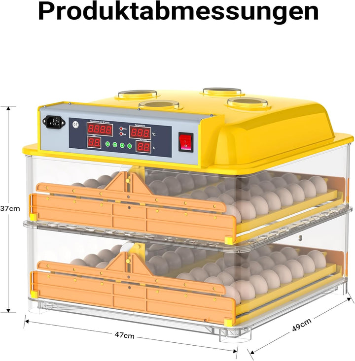 Wiltec Automatische Brutmaschine 96 Eier Brutapparat Flächenbrüter Inkubator