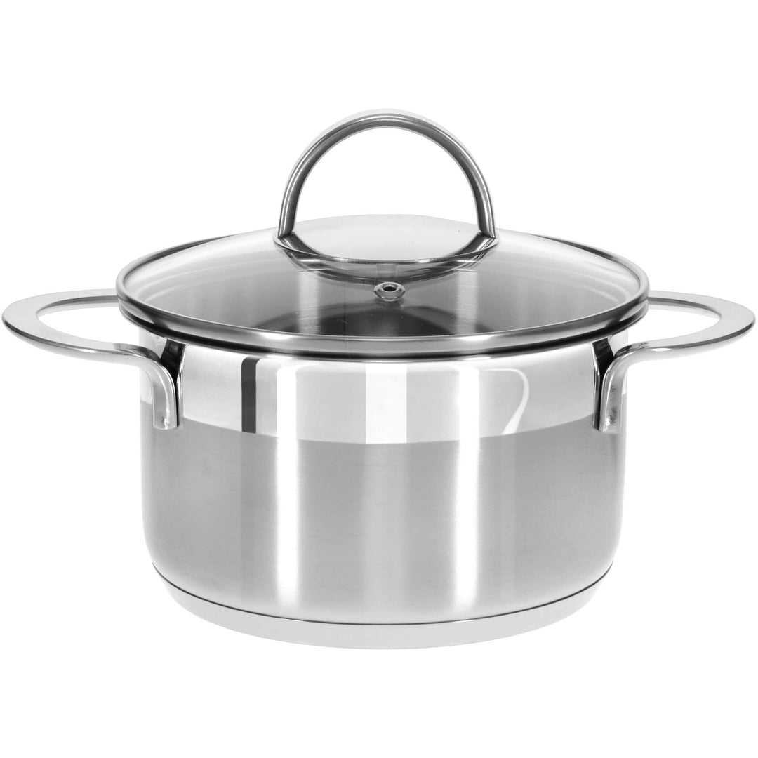 GRÄWE Kochtopf inkl. Glasdeckel, 1,5 l, Spülmaschinengeeignet, Topf für Induktion, klein, Edelstahl,