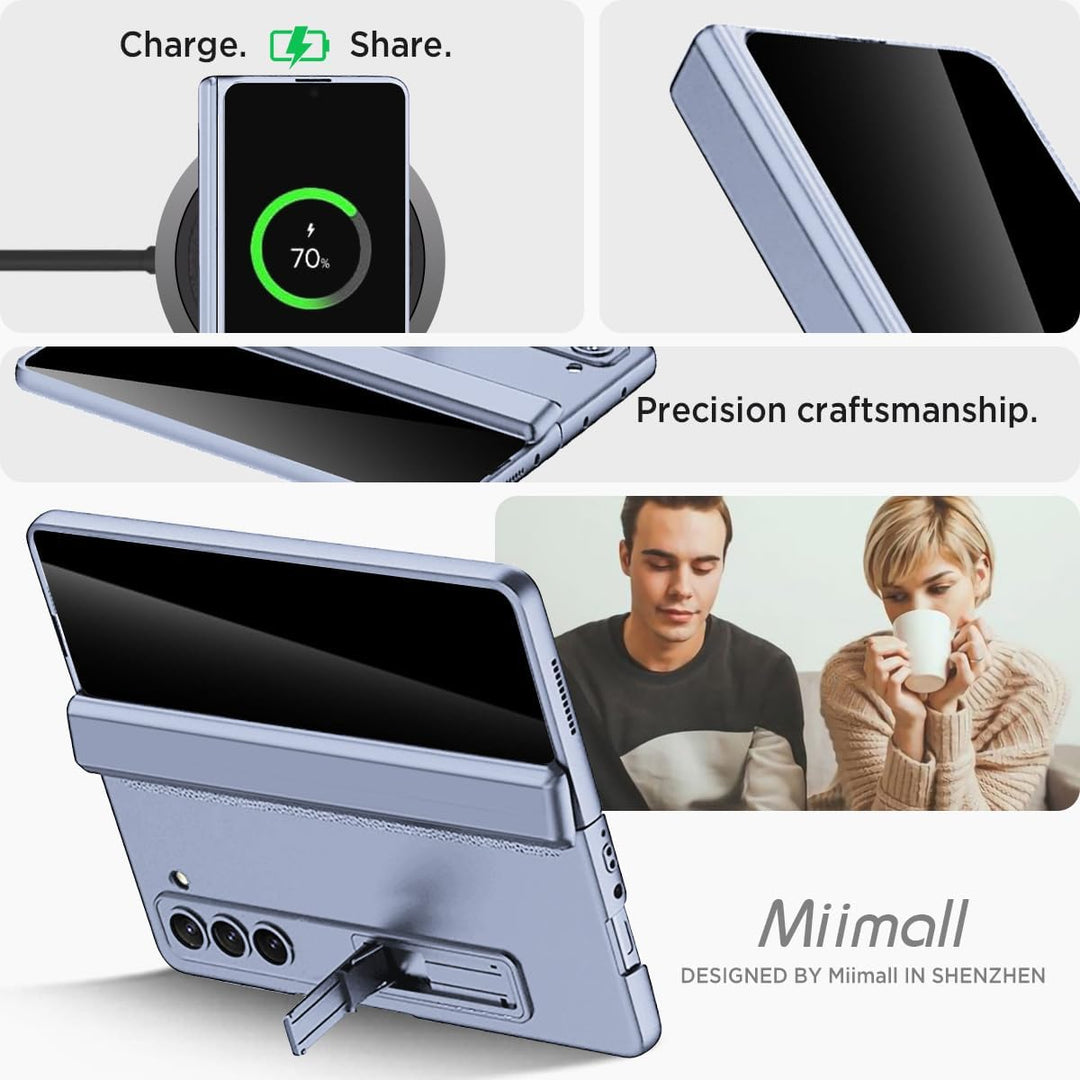 Miimall Kompatibel mit Samsung Galaxy Z Fold 5 Hülle mit Displayschutz Anti-Peeping+Magnetischer Sch