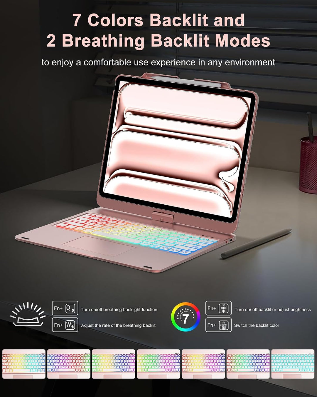 Touchpad-Tastaturhülle für iPad Pro 12.9 2021/2020/2018 [5.,4.,3. Generation], iPad Pro 12.9 Hülle m
