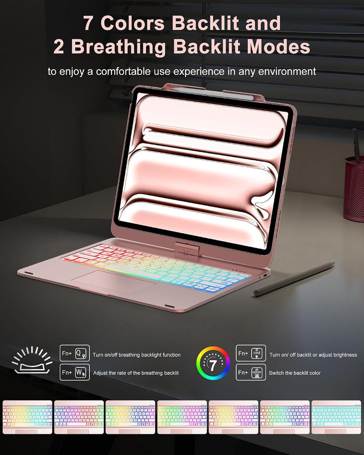 Touchpad-Tastaturhülle für iPad Pro 12.9 2021/2020/2018 [5.,4.,3. Generation], iPad Pro 12.9 Hülle m