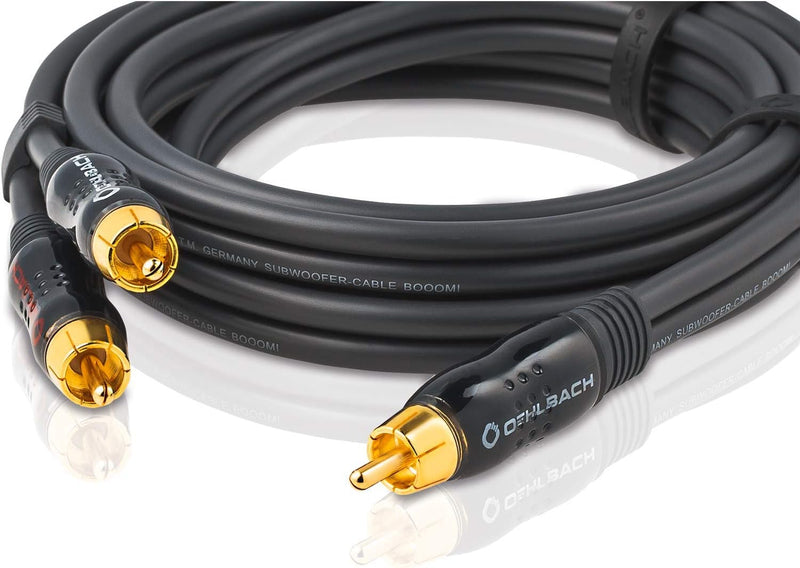 Oehlbach BOOOM - Subwoofer Y-Cinch-Kabel (2 x Cinch auf 1 x Cinch, druckvolle Basswiedergabe & effek