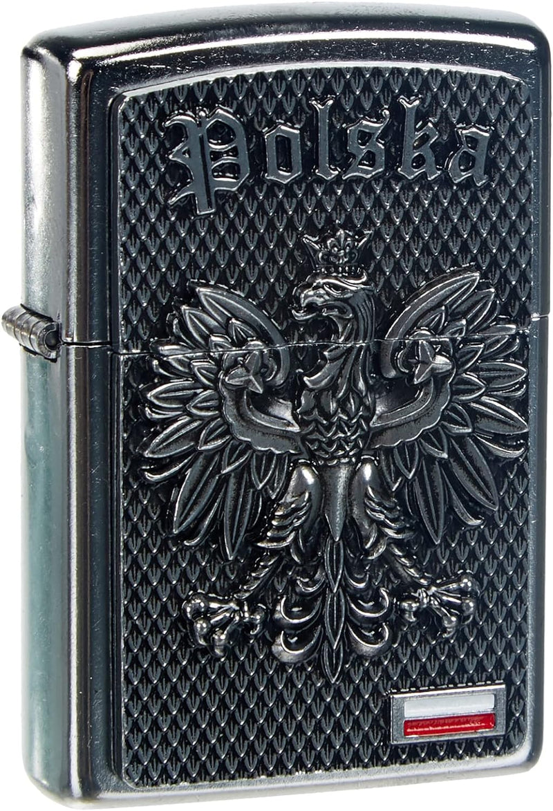 Zippo 16503 POLSKA-Street Chrome Feuerzeug,schwarz,5.8 x 3.8 x 1.8 cm, 5.8 x 3.8 x 1.8 cm