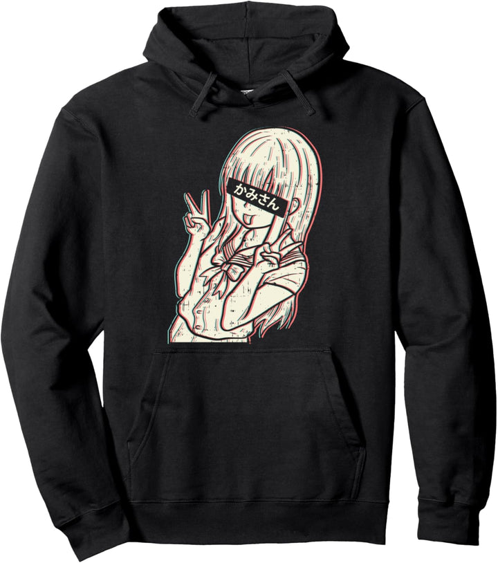 Waifu Anime Girl Aesthetic Manga Japanese Babe Otaku Gift Pullover Hoodie