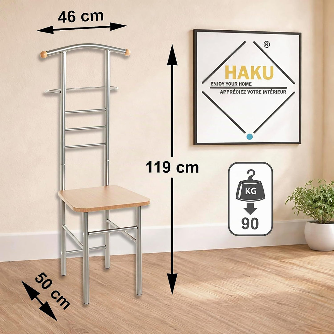 HAKU Möbel Herrendienerstuhl - aus Stahl mit Sitzfläche, Höhe 119