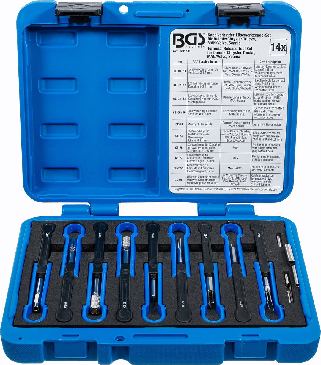BGS 60150 | Kabelverbinder-Lösewerkzeug-Satz | für MAN, Volvo | 14-tlg.