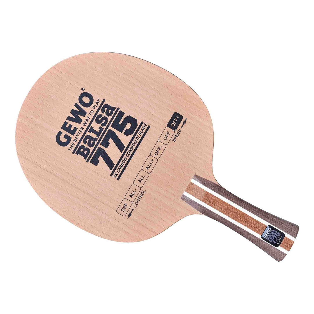 GEWO Balsa Carbon 775 Tischtennisholz – 3+2-lagig mit 1K-Carbon &amp; 7,75mm Balsa – Powerholz für kompr