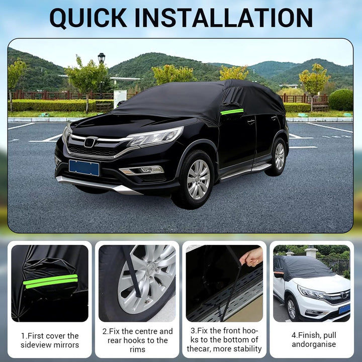 Auto Halbgarage Wasserdicht Universal Halbgarage Autoabdeckung, Abdeckplane Auto All Weather, Wasser
