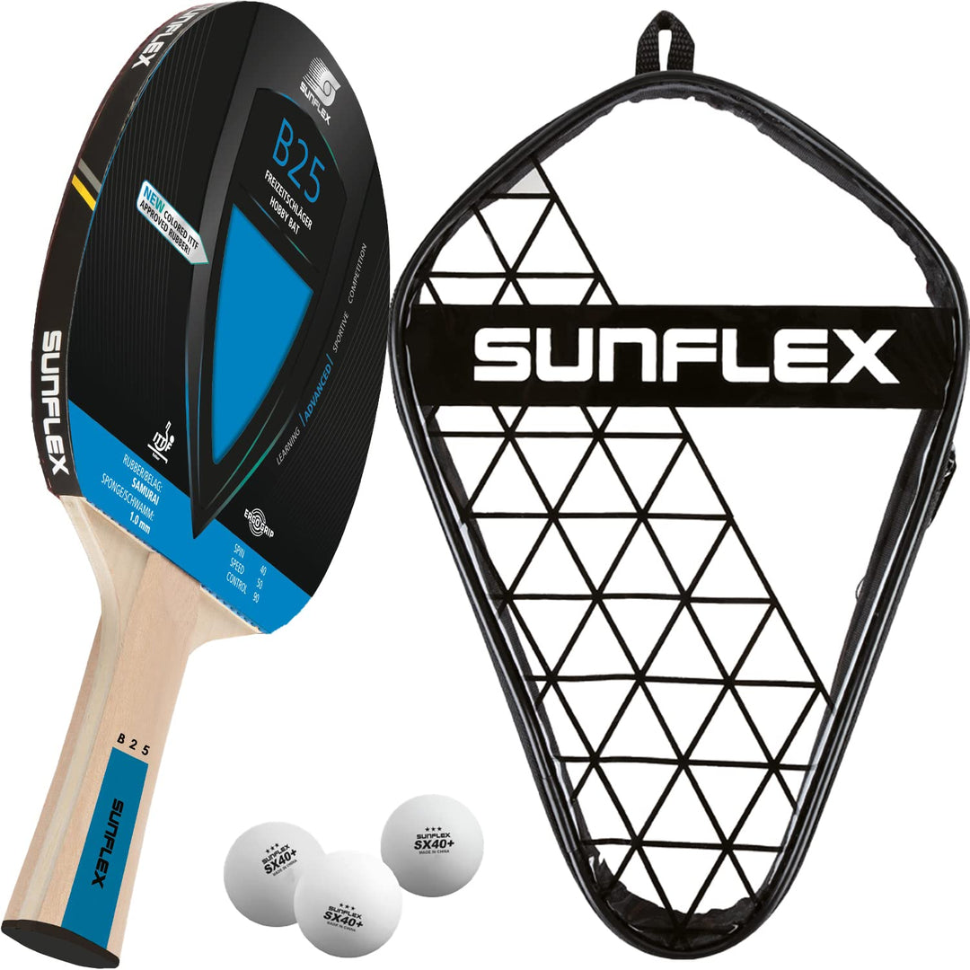 Sunflex® Color COMP B25 Tischtennisschläger | Tischtennis Racket Bat TT Hobby Freizeitschläger mit k