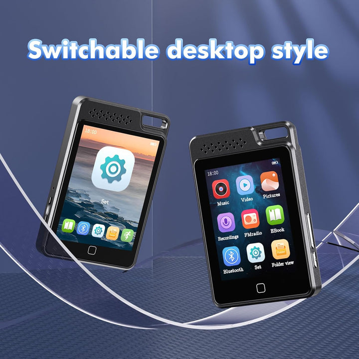 64GB MP3 Player mit Bluetooth 5.3, 2.4" Full Touchscreen Metallabdeckung Tragbarer Walkman MP3 Playe