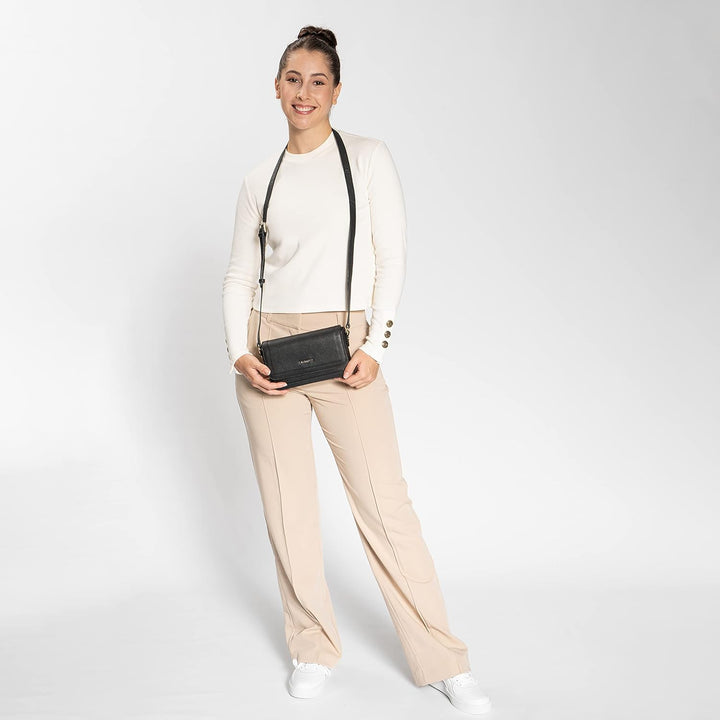 Lazarotti Bologna Leder Umhängetasche Damen | verstellbarer Schulterriemen | mittelgrosse Crossbody