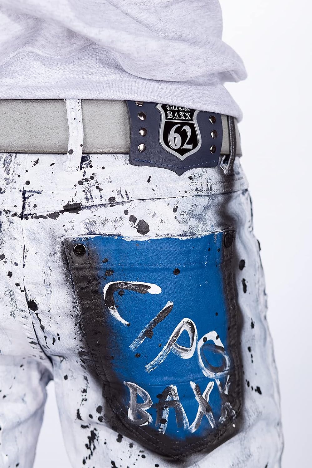 Cipo & Baxx Herren Jeans modernes extravagntes Design 38W / 34L Iceblue - 89, 38W / 34L Iceblue - 89