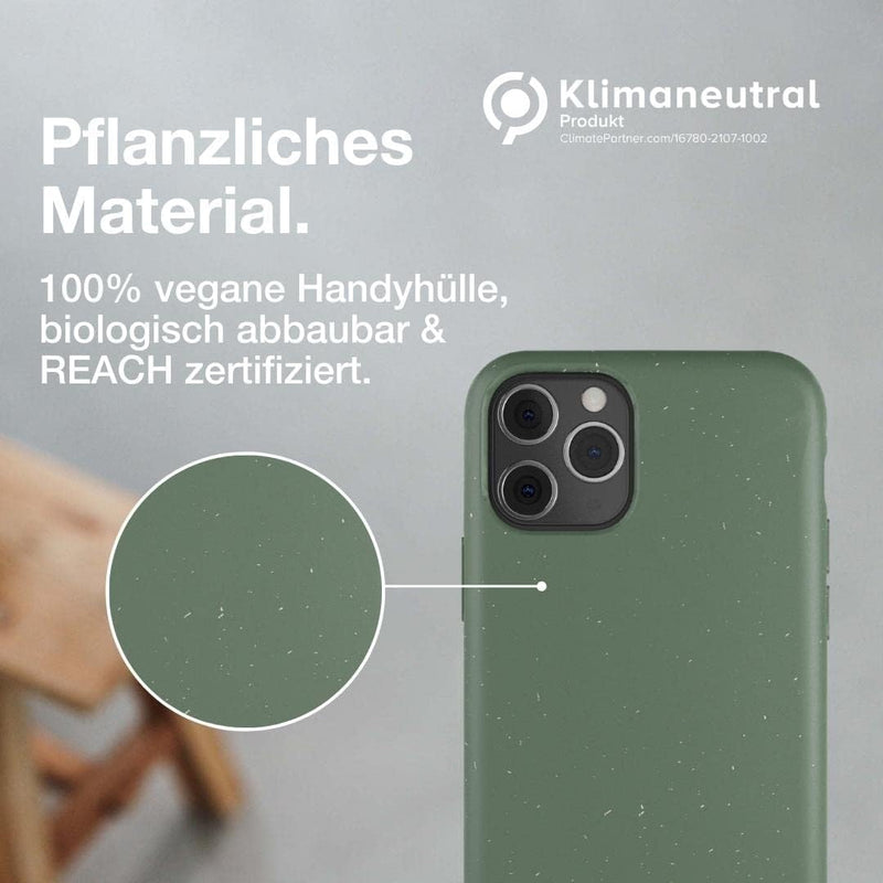 Woodcessories - Antibakterielle Bio Hülle kompatibel mit iPhone 11 Pro Max Hülle grün - Plastikfrei,