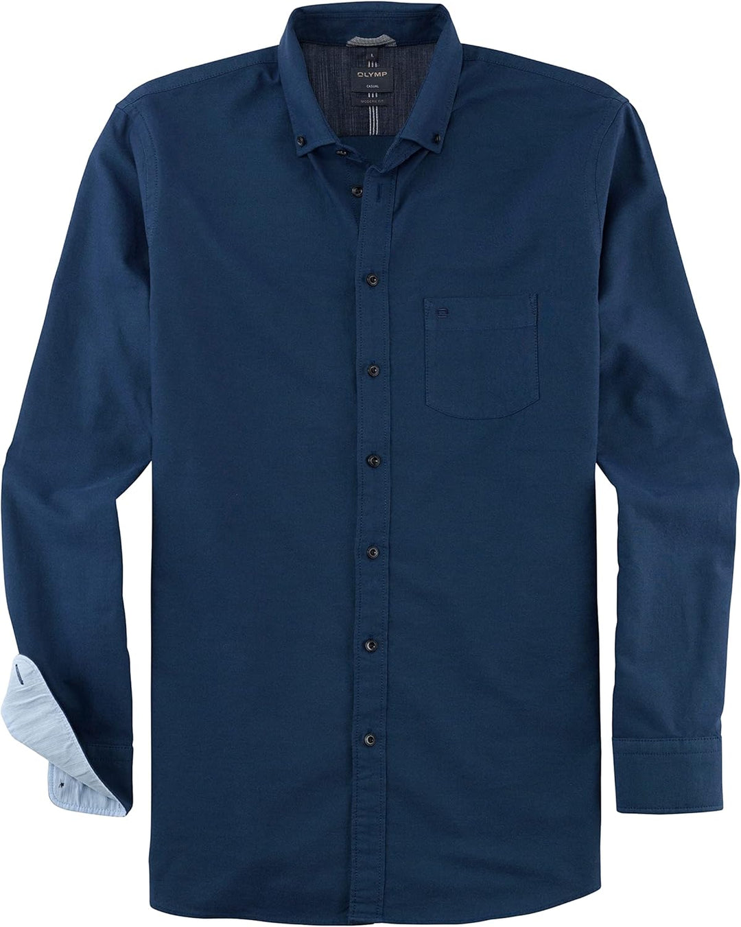 OLYMP Herren Freizeithemd Langarm Casual,Oxfort,modern fit,Button-Down-Kragen S Marine 18, S Marine