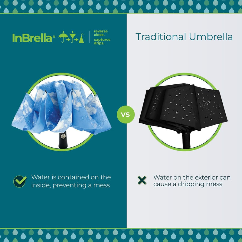 totes InBrella Regenschirm, umgekehrtes Design, automatisches Öffnen/Schliessen, Wolke, Einheitsgrös