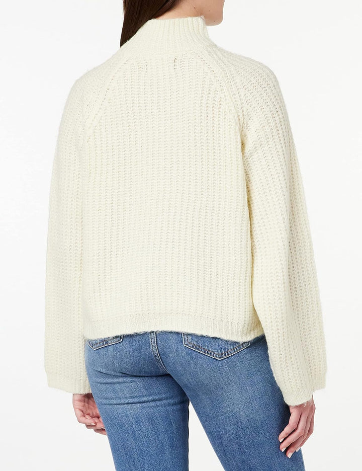 PIECES Long Sleeve high Neck Knit XS Cloud Dancer, XS Cloud Dancer
