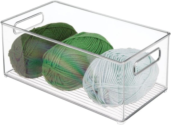 mDesign 2er-Set Aufbewahrungsbox für Bastelbedarf – toller Bastel Organizer mit Griffen – perfekte A