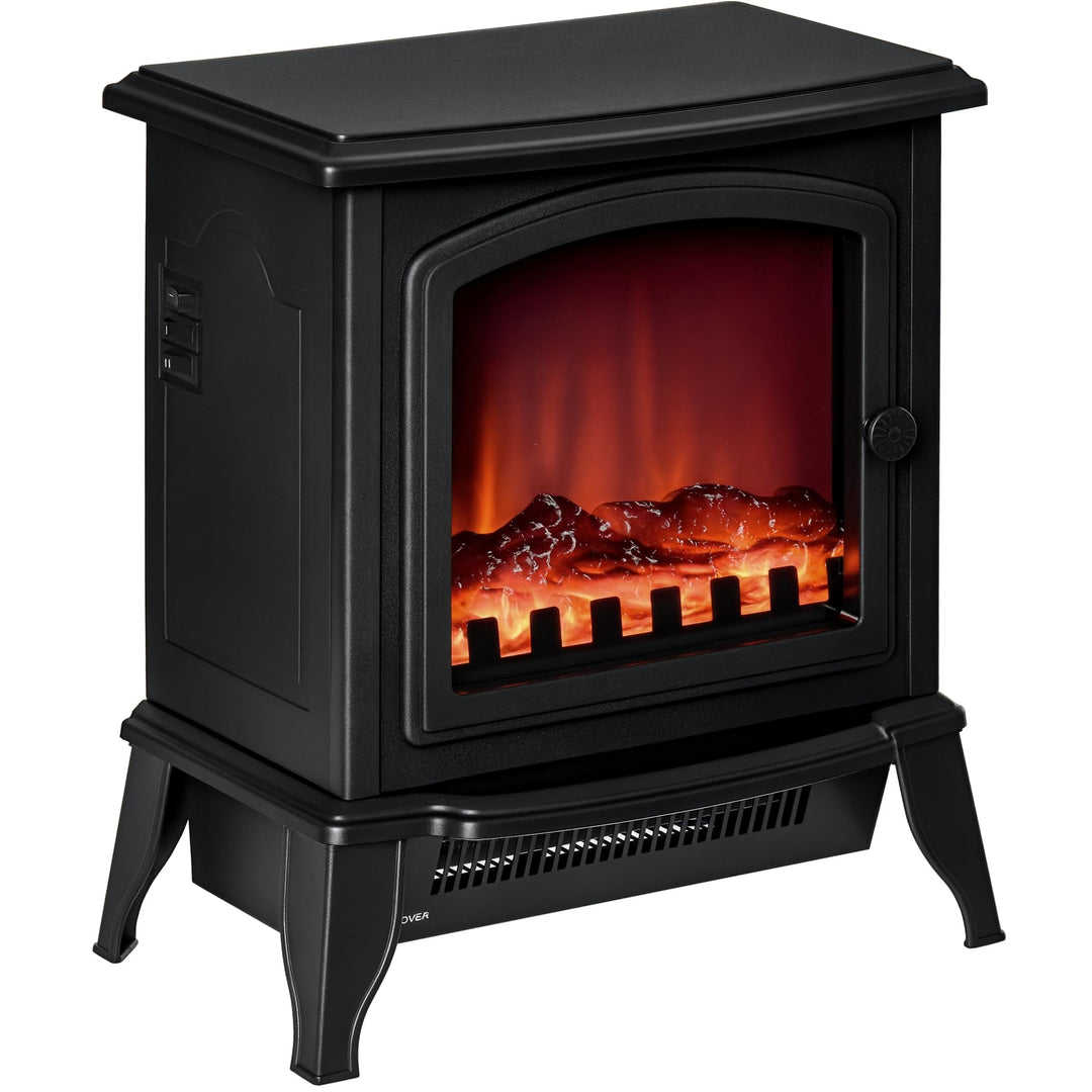 HOMCOM Elektrokamin mit Heizung, elektrischer Kamin mit LED Flammeneffekt, 1000/2000 W, Kaminofen mi