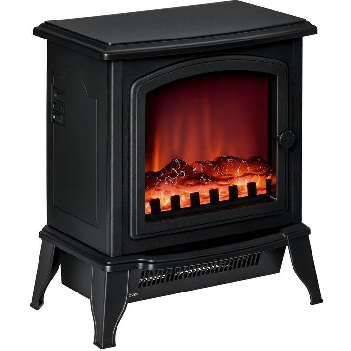 HOMCOM Elektrokamin mit Heizung, elektrischer Kamin mit LED Flammeneffekt, 1000/2000 W, Kaminofen mi