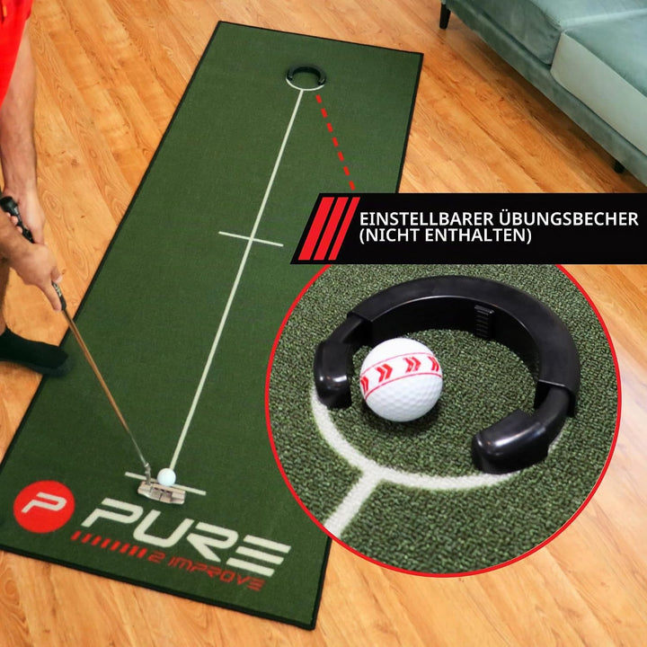 Pure2Improve Unisex-Adult Golf Puttingmatte 237x80cm Grün, 237x80cm Grün