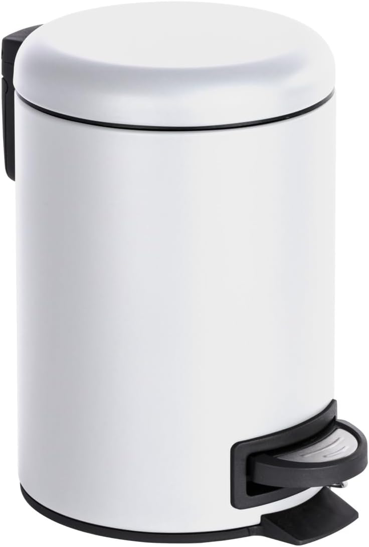 WENKO Kosmetik-Treteimer Leman Slateblue, 3 Liter, hochwertiger Badezimmer-Mülleimer, kleiner Abfall
