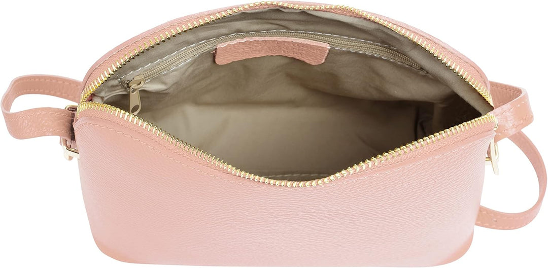 Cluty Umhängetasche echt Leder Damen - 021219 Rosa, Rosa
