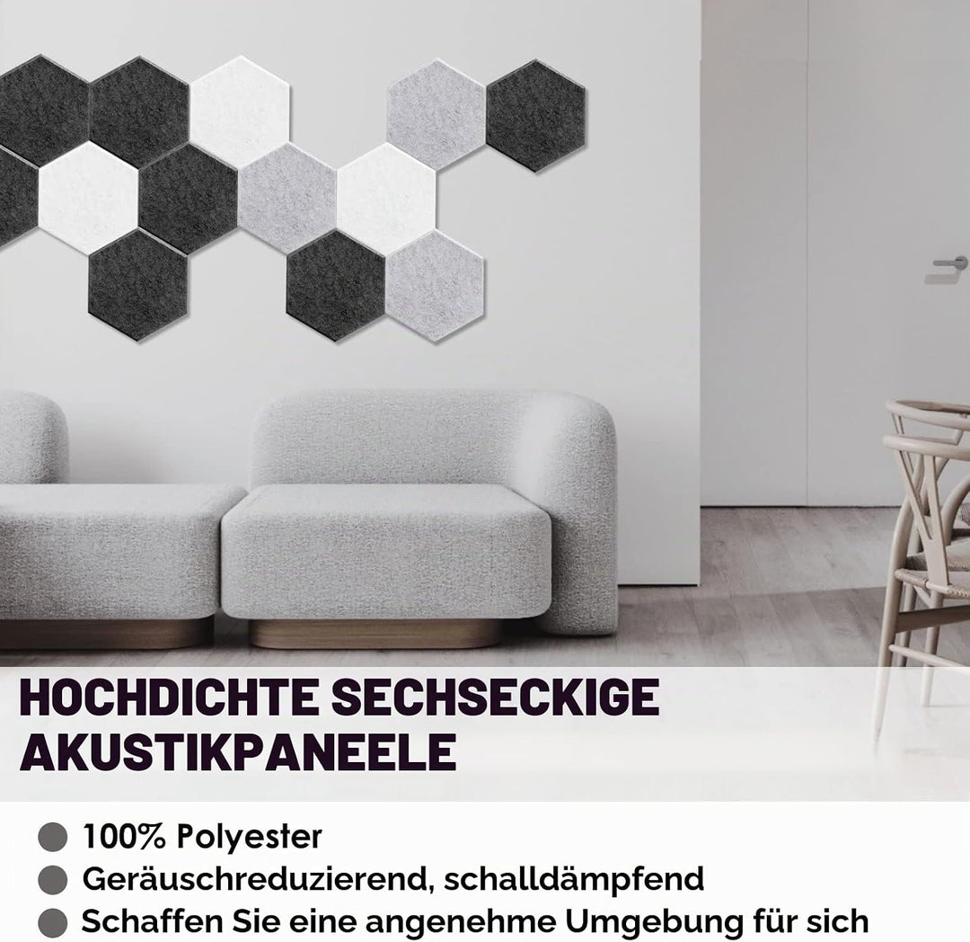Akustikplatten selbstklebend, Deecam 30X26X1 CM Hohe Dichte Akustikpaneele, Schallschutz/Schmücken f