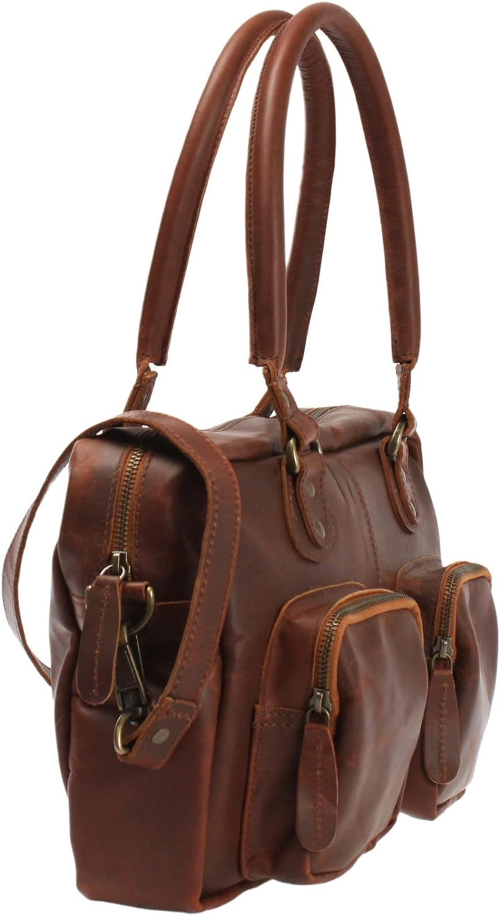 LECONI Schultertasche aus Rinds-Leder Henkeltasche Damentasche für Shopping, Arbeit und Freizeit Use