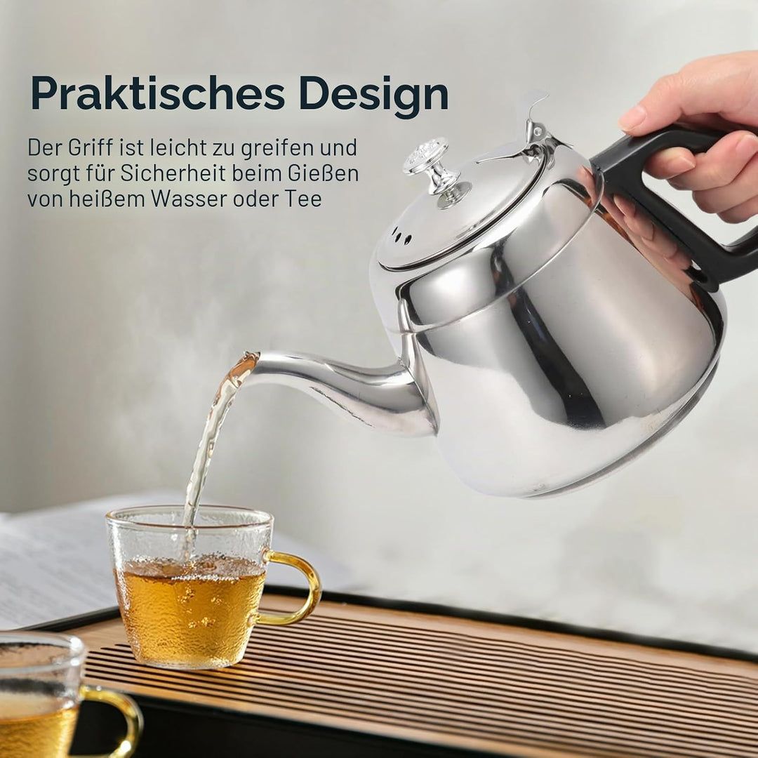 wasserkessel für holzofen, Wasserkessel Induktion 2L Teekanne Edelstahl mit Filter, camping holzofen