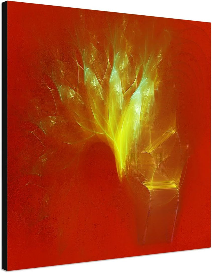 Paul Sinus Art Modernes Wandbild Abstrakt019_60x60cm Abstrakte Kunst Kunstdruck auf Leinwand Zeitlos