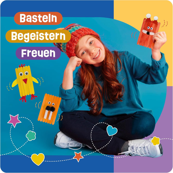 Smowo® Mega Bastelset Starterset - Bastelbox Mix - mit kreativen Bastelideen - Bunte Bastelbedarf Bo