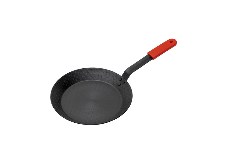 pasoli Steak-Pfanne aus Carbonstahl, voreingebrannt (mit Griffschutz) Steak-Pfanne mit Griffschutz,