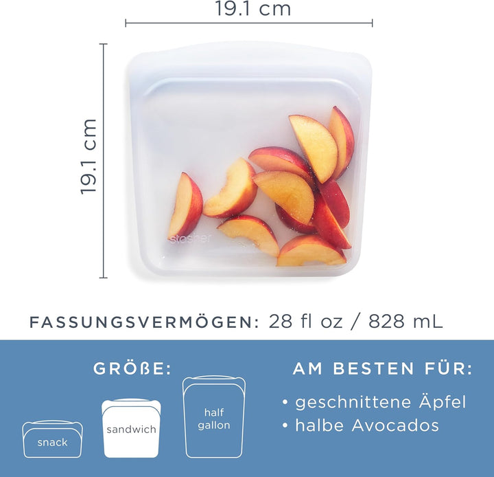 Stasher Bag Premium Silikonbeutel wiederverwendbar für Lebensmittel, Sandwich Bag, Lavendel, Dauerha