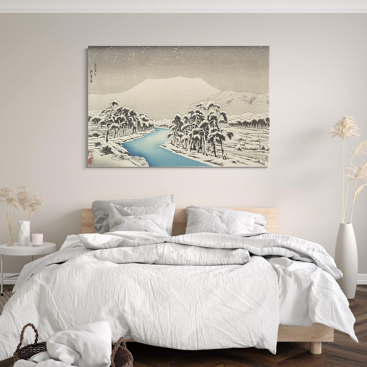 Printed Paintings Leinwand (80x60cm): Hashiguchi Goyō - Ibuki Berg im Schnee 80x60 cm, 80x60 cm