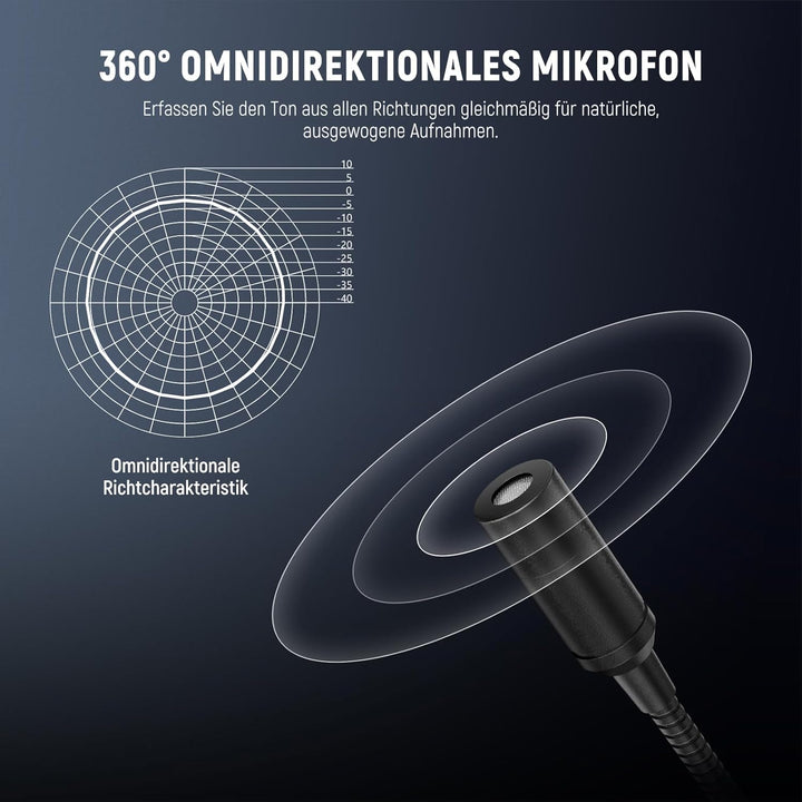 NEEWER 3,5mm TRS Omnidirektionales Kondensator Mikrofon, drahtloses Mikrofon für Interviews, kompati