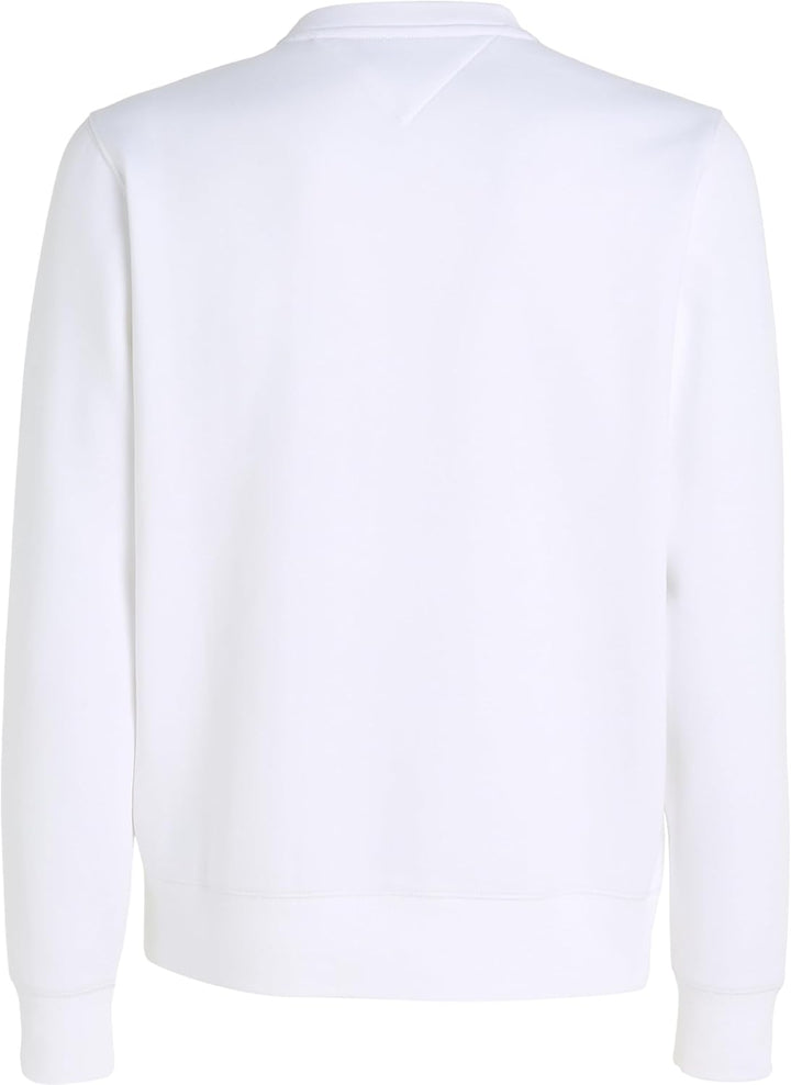 Tommy Hilfiger Herren Sweatshirt Tommy Logo ohne Kapuze L Weiss, L Weiss