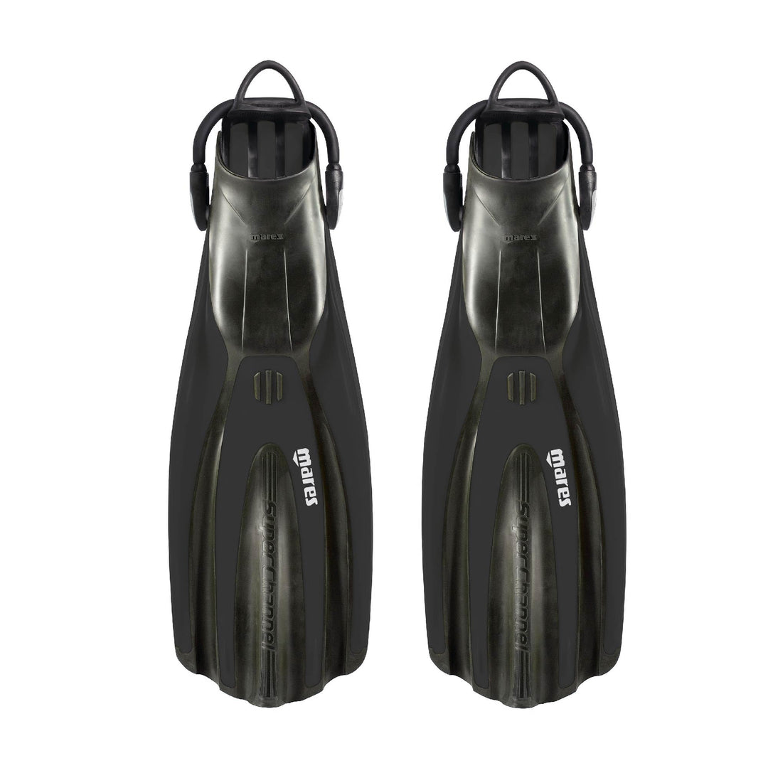Mares 410012 Avanti Superchannel OH Gerätflossen mit Bungee Strap 37/39 Schwarz, 37/39 Schwarz