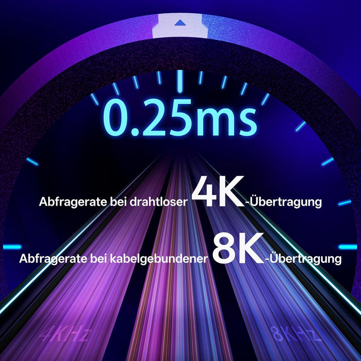 Rapoo VT9Pro 4K Kabellose Gaming-Maus mit PAW 3398 Sensor, 26000 DPI, 4000Hz Abfragerate, 0.25ms Rea
