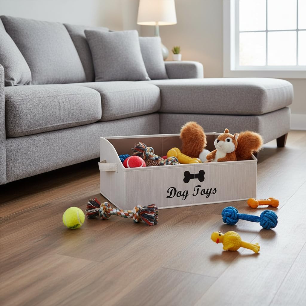 Morezi Heimtierbedarf Aufbewahrungsbox, canvas hunde Spielzeugkiste, faltbare Hundespielzeug Aufbewa
