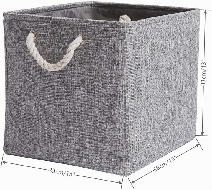 Mangata Aufbewahrungsbox Stoff,33 x 38 x 33 cm Grosser Grau Aufbewahrungskorb, Boxen Aufbewahrung fü