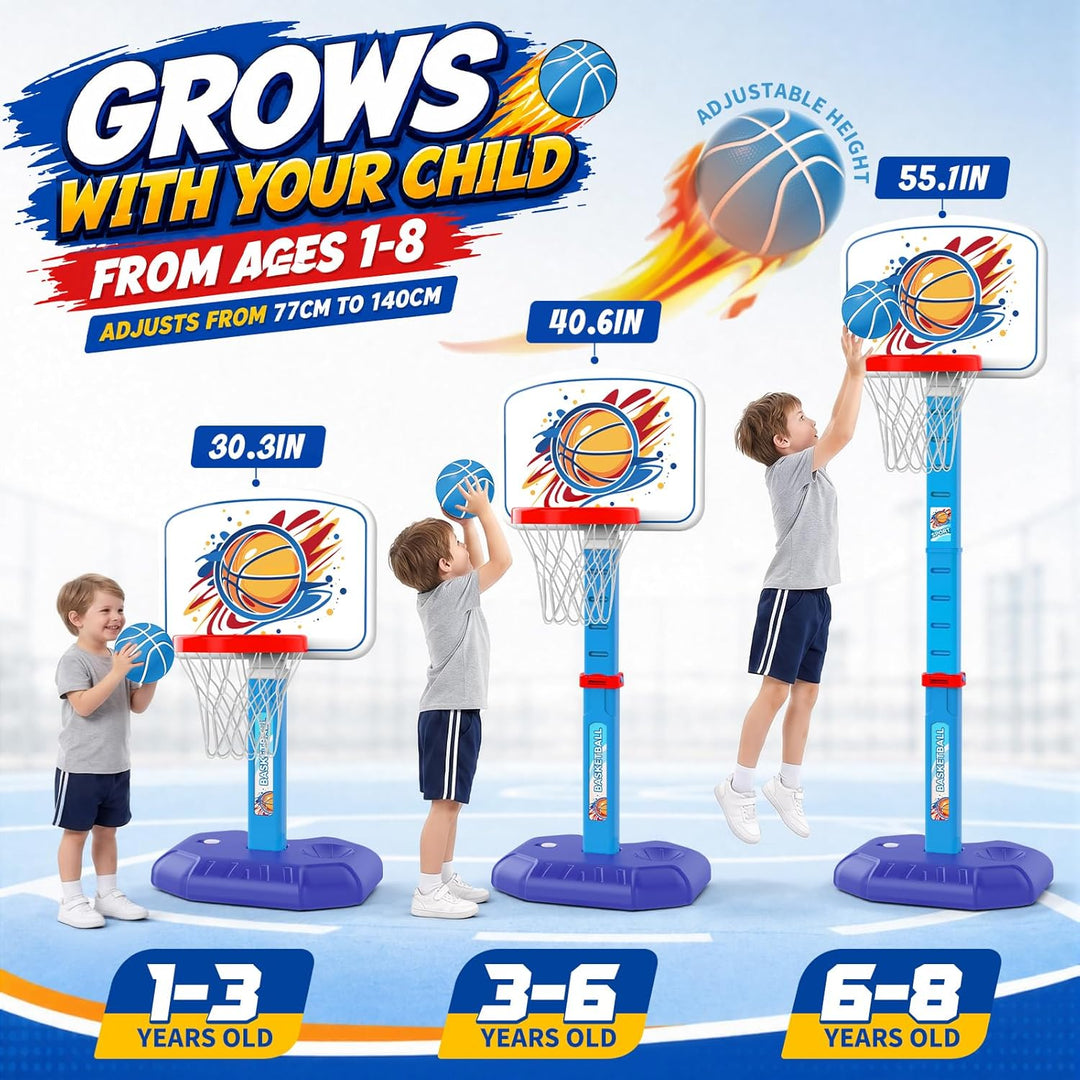 YESHIN Basketballkorb Kinder Indoor Outdoor Blau, Blau