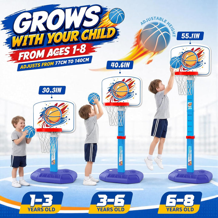 YESHIN Basketballkorb Kinder Indoor Outdoor Blau, Blau