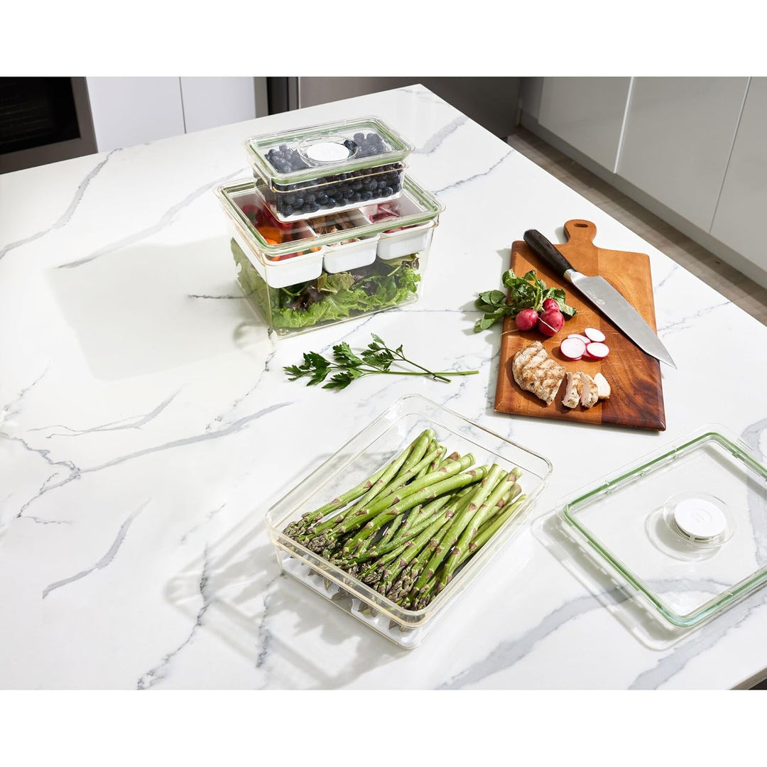 InterDesign IDESIGN Grosser kurzer Aufbewahrungsbehälter mit Einsatzschale, The Fresh Collection, 19