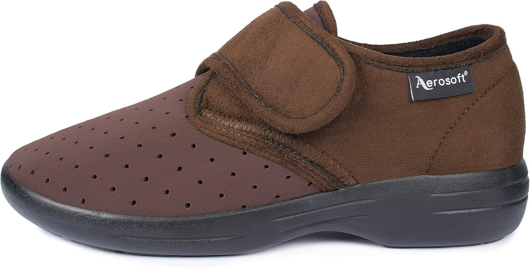 Aerosoft Stretch 10 Klett-Hausschuh Damen & Herren – leicht, Wechselfussbett, Weite G–H, rutschhemme