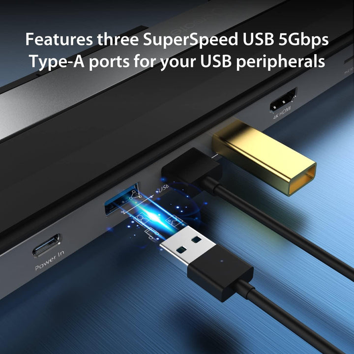 j5create USB-C 4K HDMI Dockingstation (9-in-1), 4K HDMI, 5Gbps USB-A x3, Kartenleser, PD 100W, Gigab