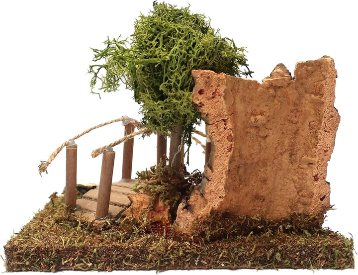 Ferrari & Arrighetti Flussbiegung mit Baum und Brücke für Krippe, Flussabschnitt für Modularen Fluss