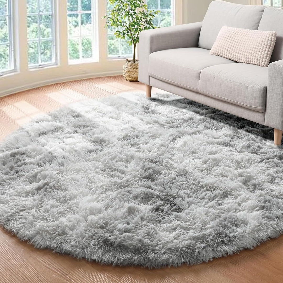 Rund Teppiche Hochflor Rund Teppich Wohnzimmer Langflor Teppiche für Wohnzimmer flauschig Shaggy Sch